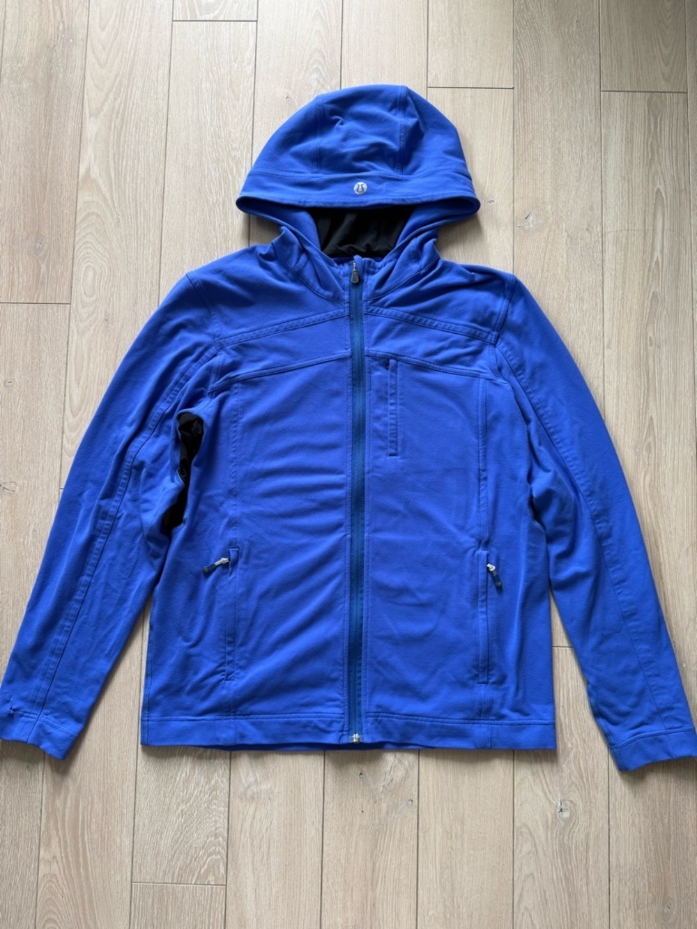 Lululemon Men’s Jacket Fleece Full Zip Hoodie (L) Blue Running Athleisure Gym